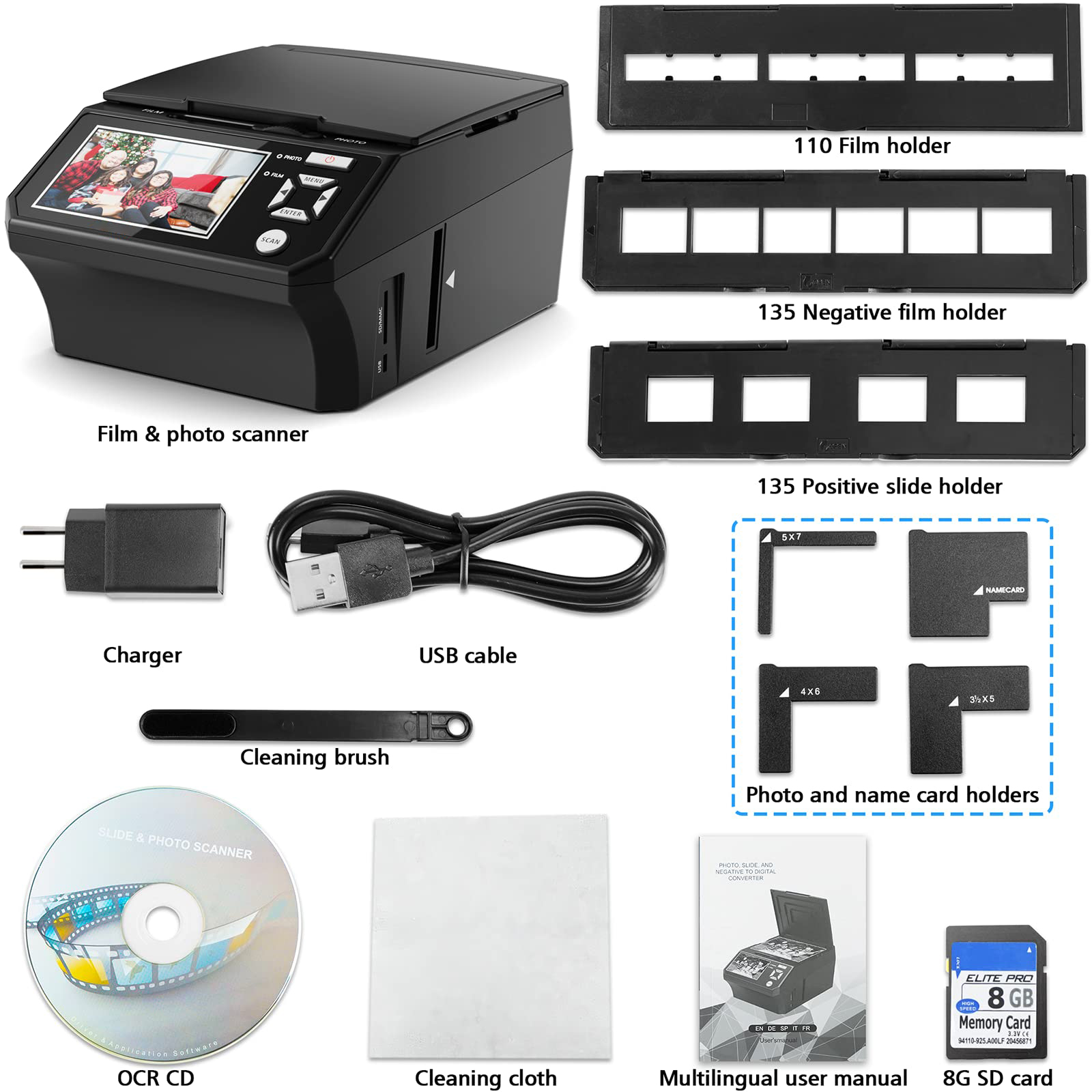 5” LCD Screen,Film and Slide Digitizer