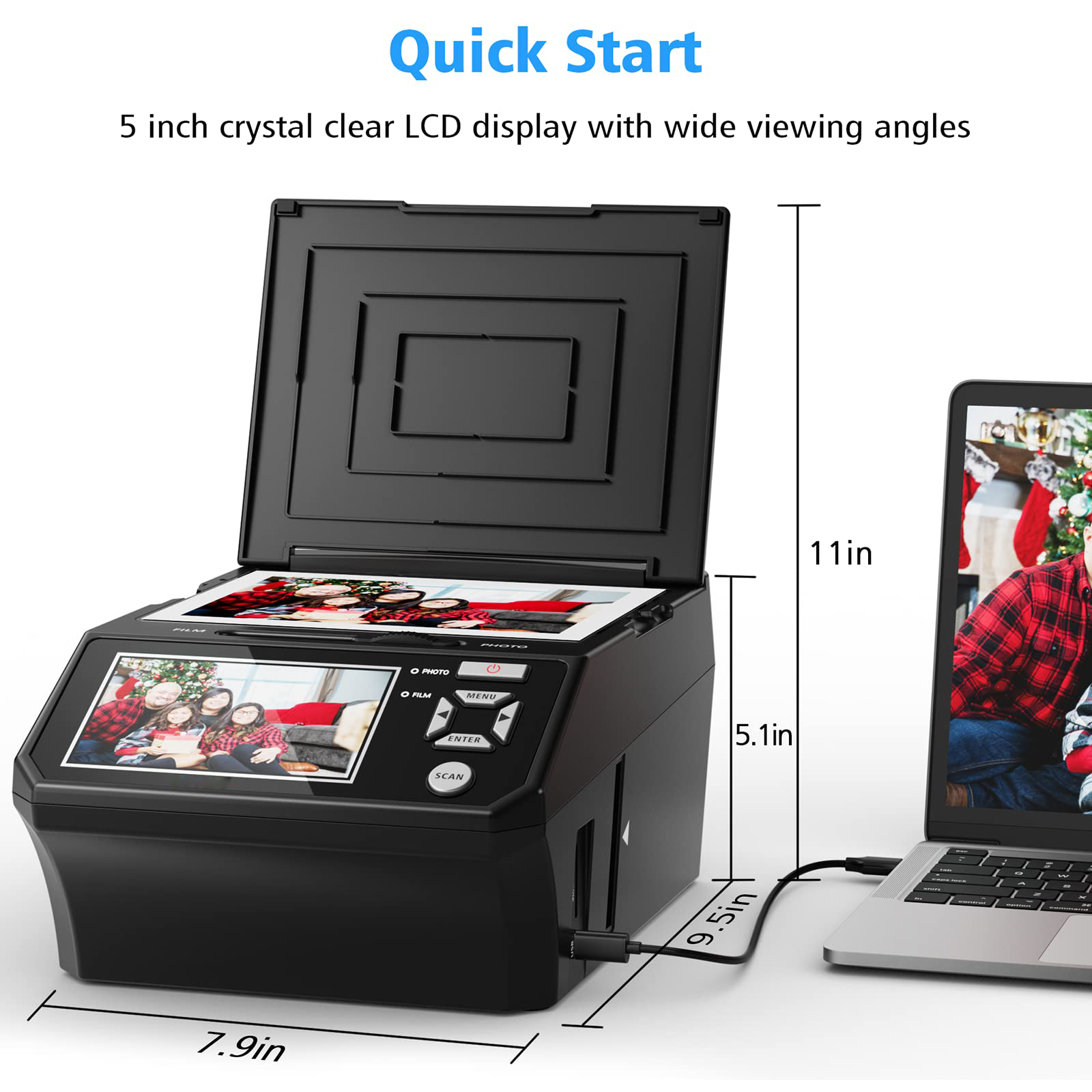 5” LCD Screen,Film and Slide Digitizer