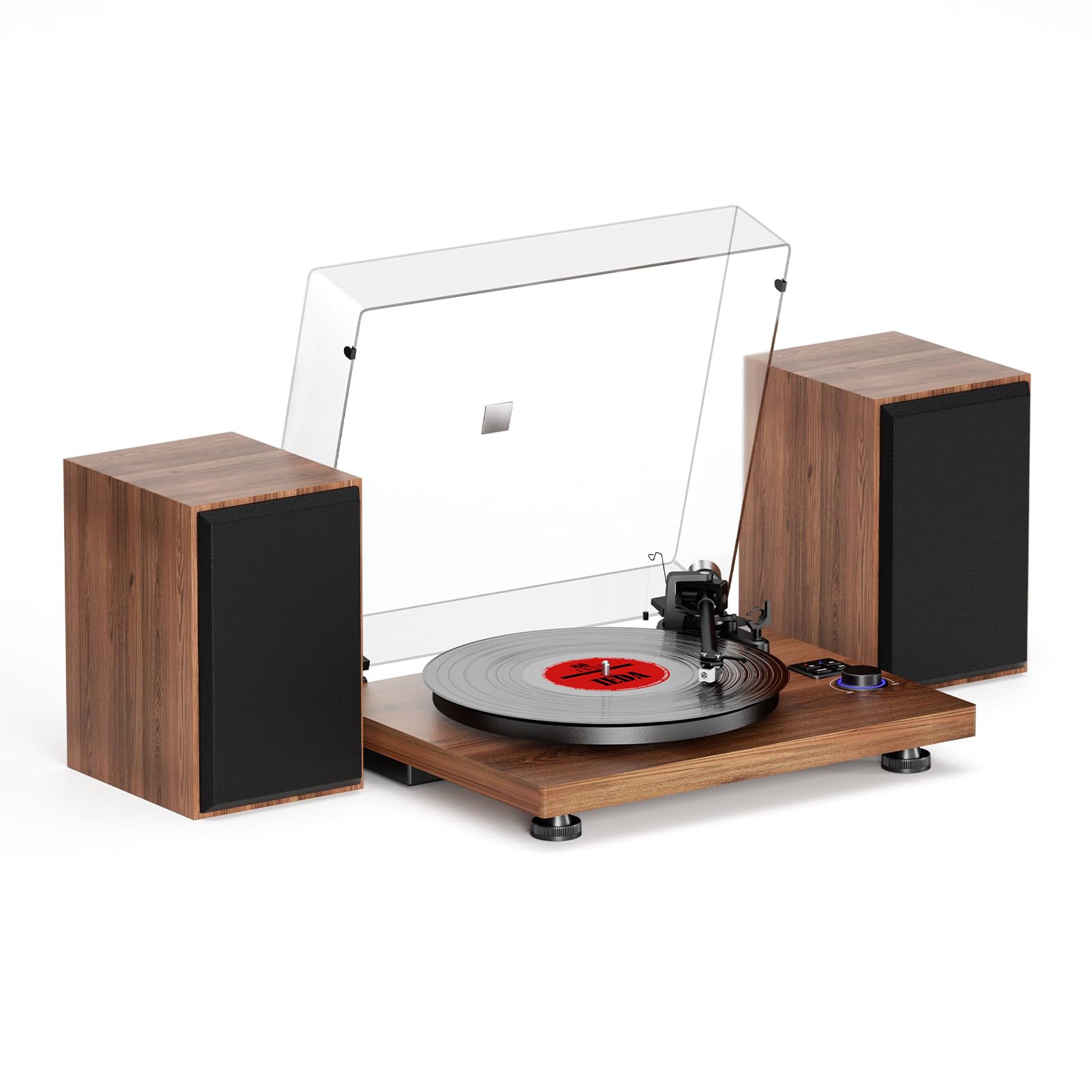 Vinyl Record Player with 36 Watt Detachable Speakers for High Fidelity Sound