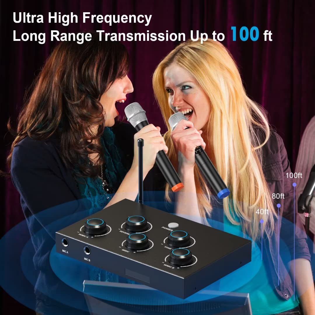 Portable Karaoke Microphone Mixer System Set