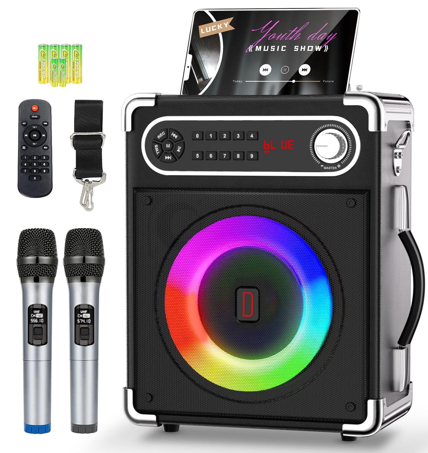 Karaoke Machine with 2 Wireless Microphones