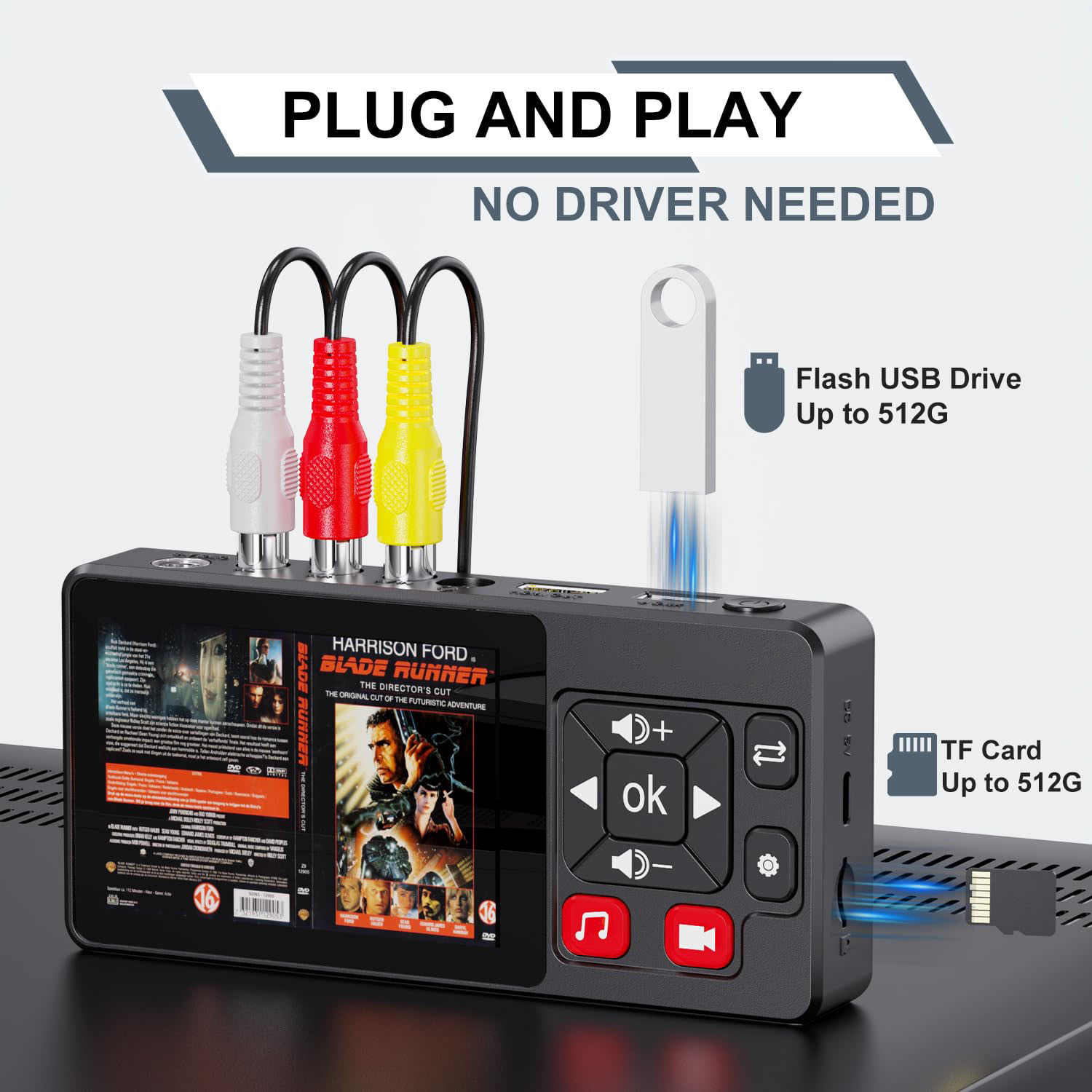 Video to Digital Converter 2.0, VHS to Digital Converter Recorder with Remote, Convert Record Video Audio from VHS, VCR, DVR, DVD, Hi8, Mini DV Players, Camcorder, Gaming Consoles(Players Needed)